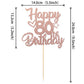 YCTHUNFISH 80th Birthday Cake Topper Glitter Heart Star Rose Gold Bamboo Decoration