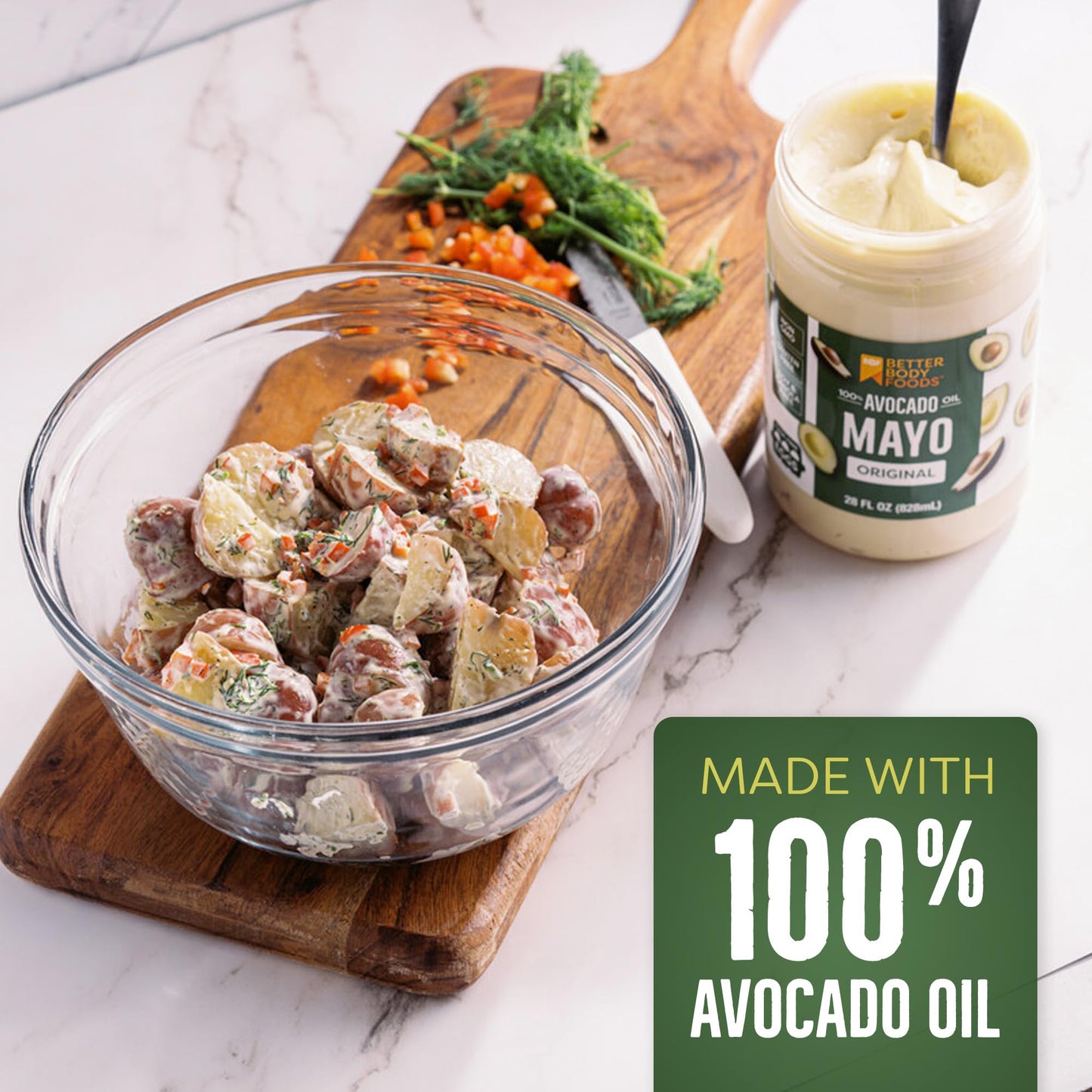 BetterBody Foods Avocado Oil Mayonnaise, Non-GMO Mayo Spread Made with Cage-Free Eggs, Paleo (28 Ounces) (Pack of 2)