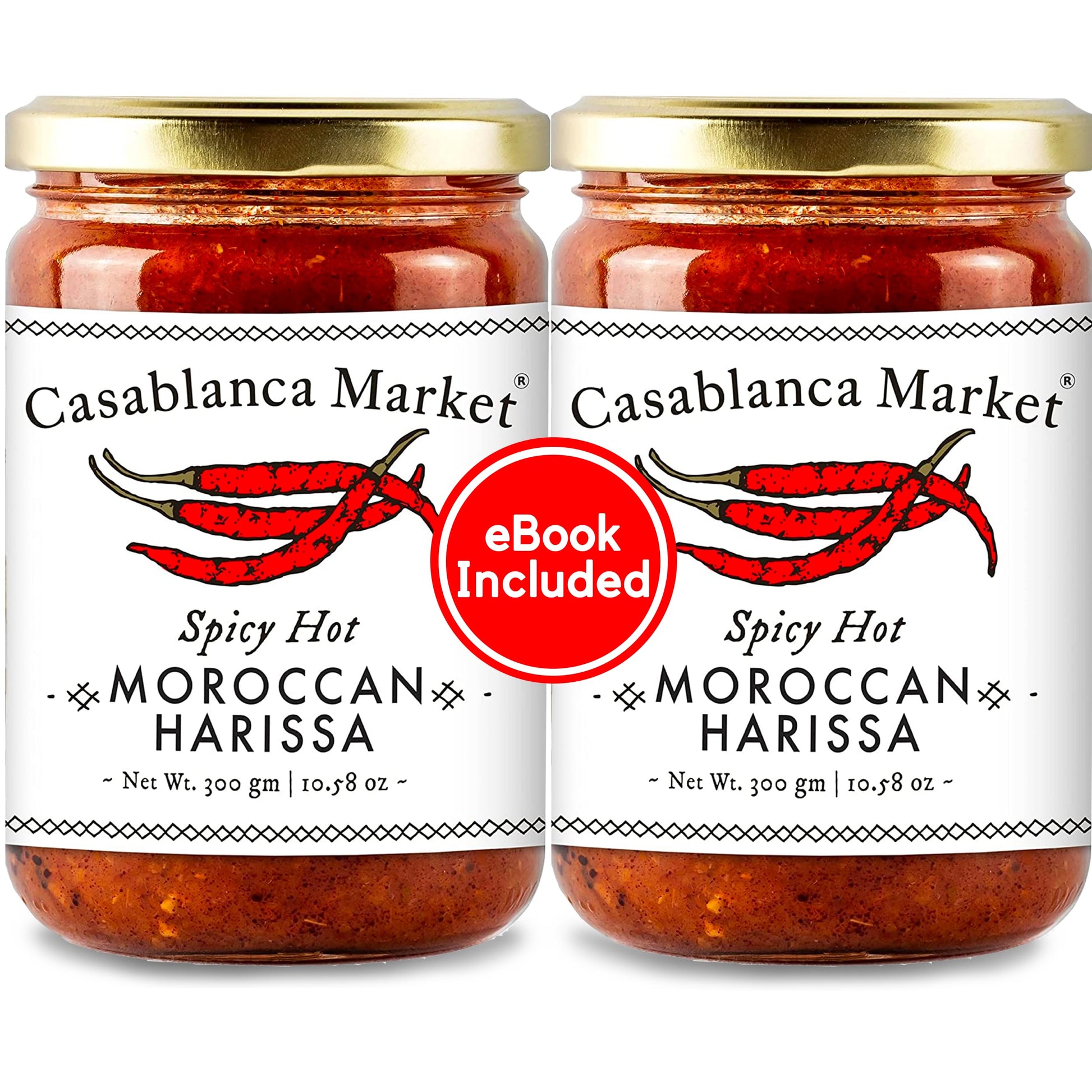 Casablanca Market Harissa Gourmet Hot Sauce - Moroccan Spice - 10.58 oz (Pack of 2)