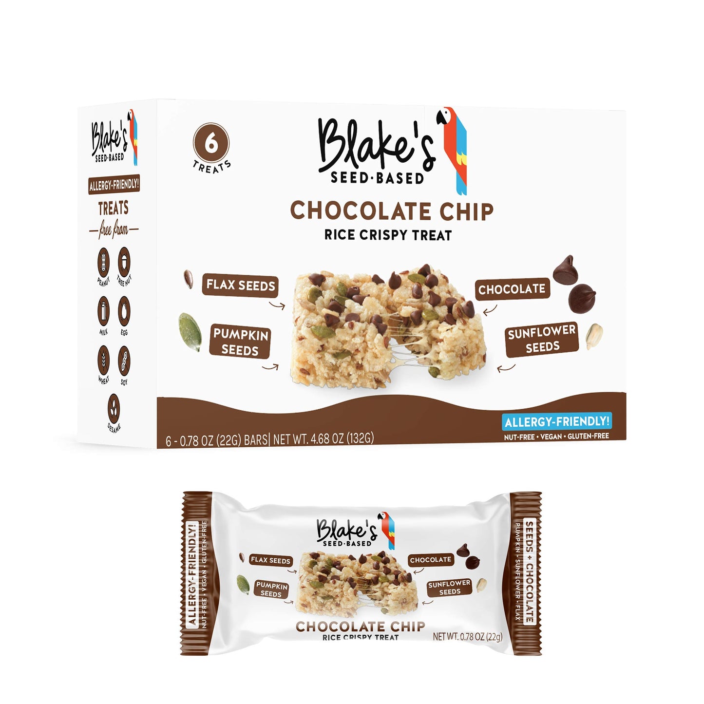Blakes Seed Based - Rice Crispy Treat Chocolate Chip - Case of 12 - 6/.78 OZ (12x6/.78 OZ)