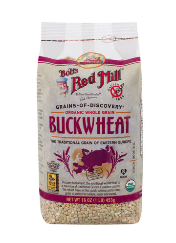 Bob's Red Mill, Organic Whole Grain Buckwheat Groats, Gluten Free, 16 Ounce (453 g)