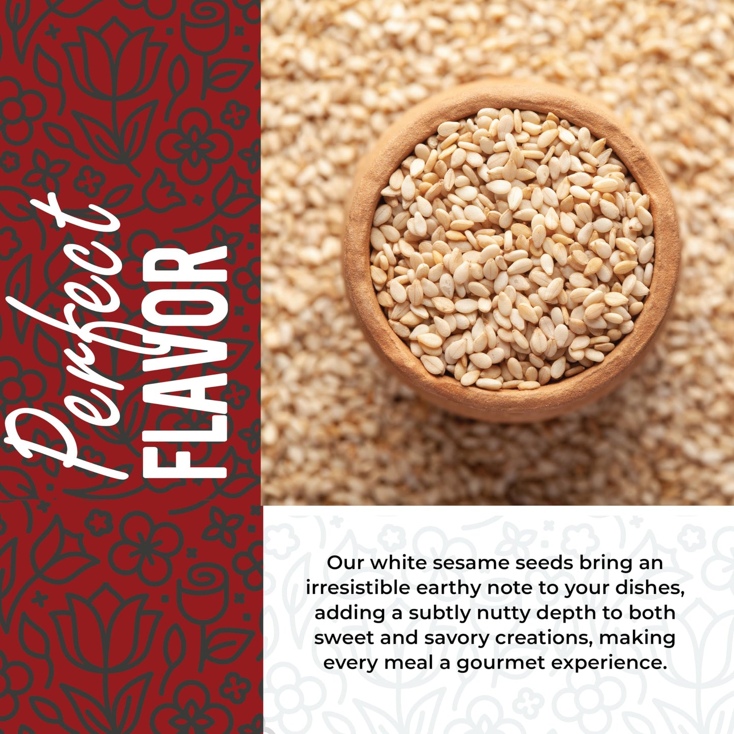 Sesame Seeds Bulk 2lbs - White Raw Sesame Seeds for Baking - Unhulled Sesame Seeds Bulk - Keto Friendly - Non GMO Seeds - Gluten