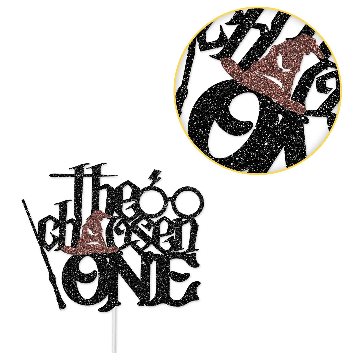 Halawawa The Chosen One Cake Topper,Wizard Theme 1St Birthday Cake Decor, Harry Magic Theme Baby Shower/One Year Old Birthday Pa
