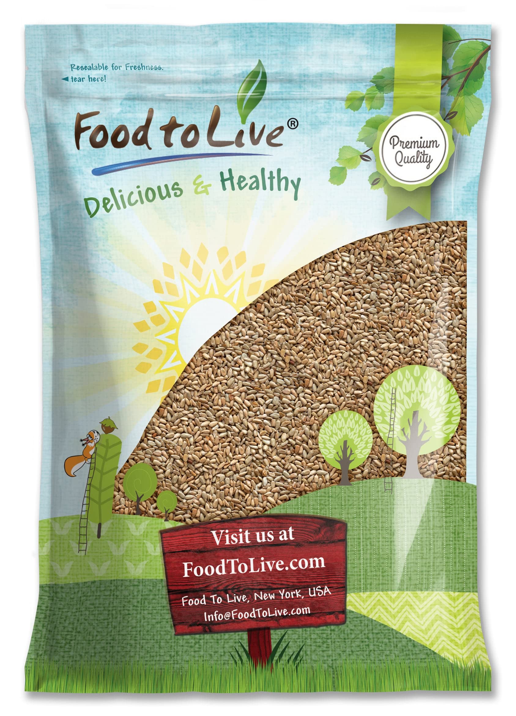 Food to Live Dry Roasted Sunflower Seed Kernels, Unsalted, Vegan, 8 Pounds