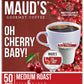 MAUDS Cherry Flavored Coffee Pods, Medium Roast, 50 Count, Compatible with Keurig K Cups, 100% Arabica Beans