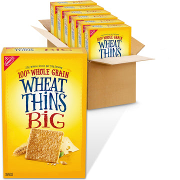 Wheat Thins Big Whole Grain Wheat Crackers, 6 - 8 Oz Boxes