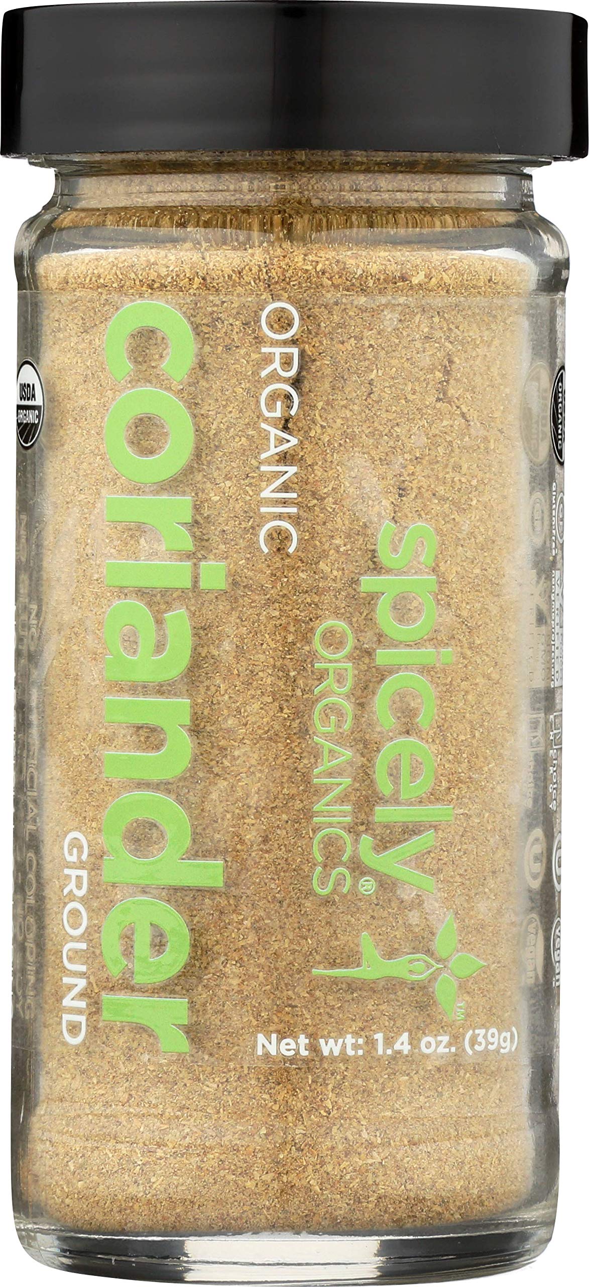 Spicely Organic Coriander Powder 1.40 Ounce Jar Certified Gluten Free