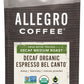 Allegro Coffee Decaf Organic Espresso Bel Canto Whole Bean Coffee, 12 Oz
