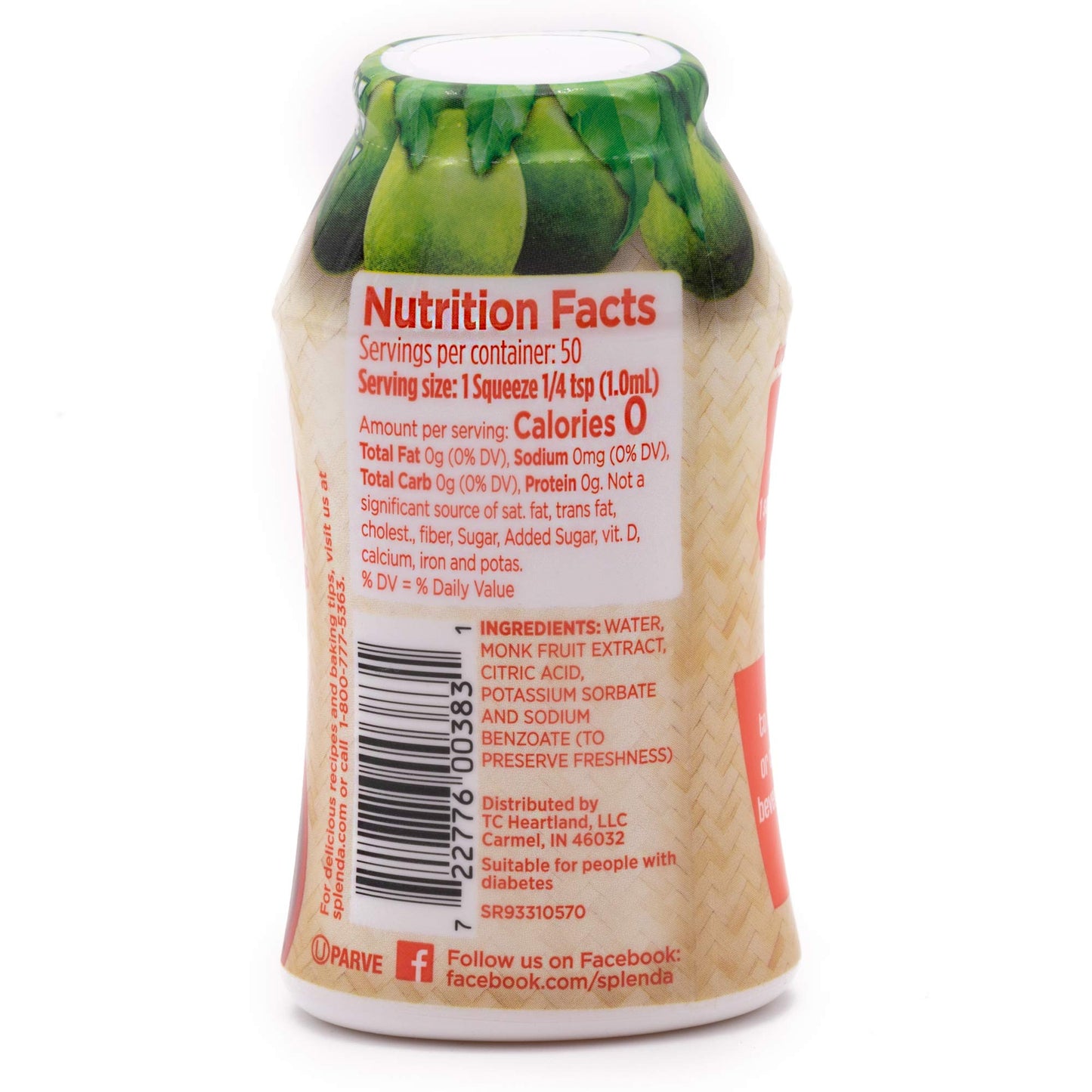 SPLENDA Monk Fruit Liquid Zero Calorie Sweetener Drops, 1.68 Fl Oz