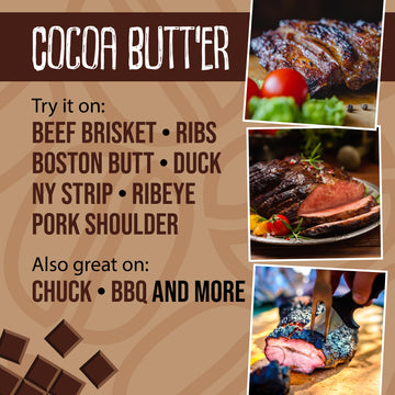 Flavor Seed Cocoa Butt'Er Organic Chocolate Coffee Brisket Rub & Butt Rub Seasoning. Gourmet Spice Mix For Cooking, Grilling & B