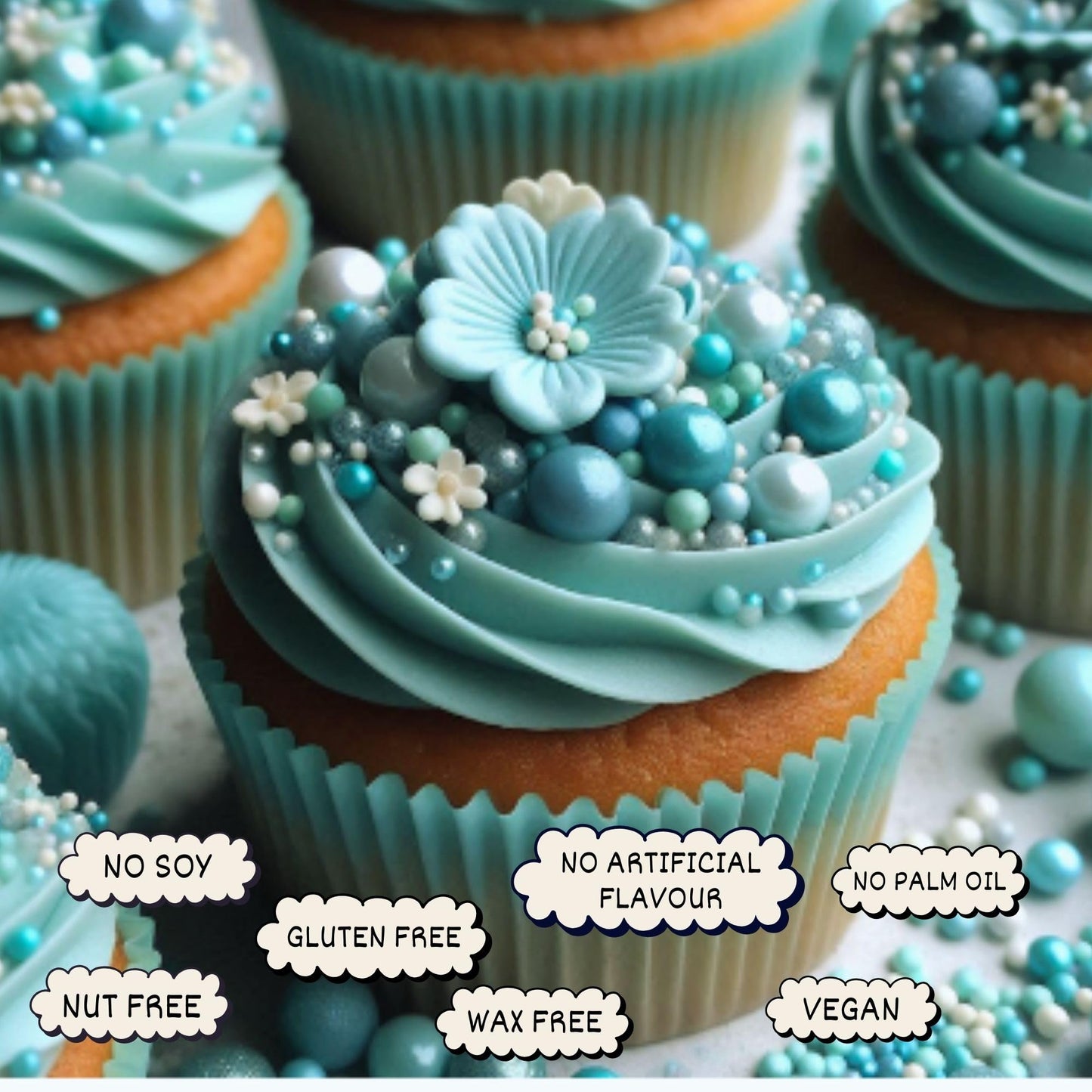 Confect Mint Green Pearls & Jimmies | Sprinkles For Cakes & Cupcakes Decoration | Bottle Frosted Mint Green Sprinkles | Vegan, G
