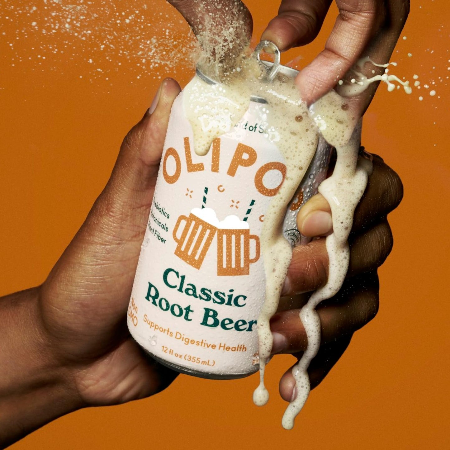 OLIPOP Prebiotic Soda, Classic Root malt-inspired, Gluten Free, Vegan, 12 Fl Oz (Pack of 12)