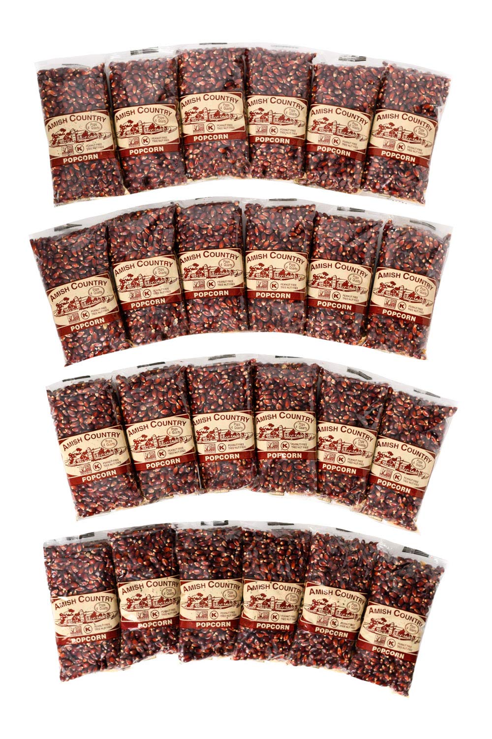 Amish Country Popcorn | 24-4 Oz Bags - Red Popcorn Kernels | Old Fashioned, Non-Gmo And Gluten Free