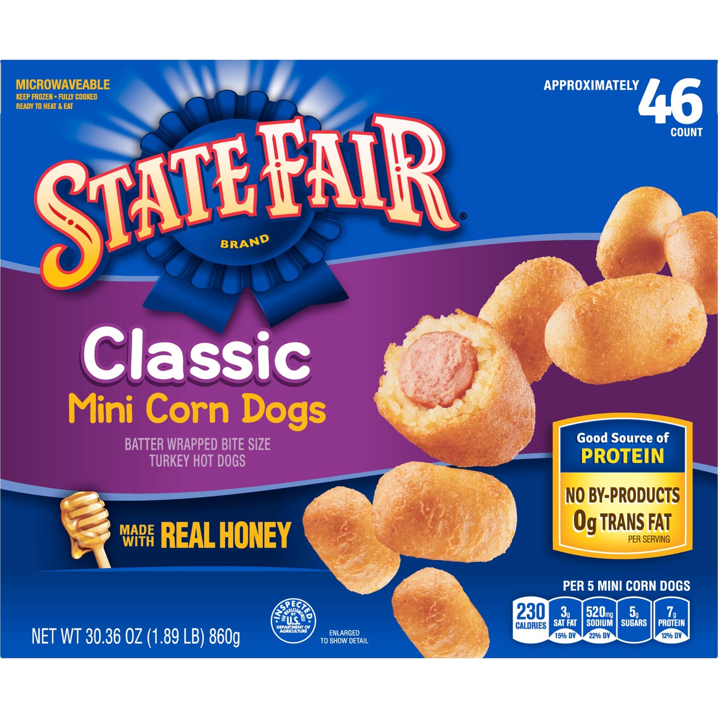 State Fair Classic Turkey Mini Corn Dogs Frozen Meal, 46 Count