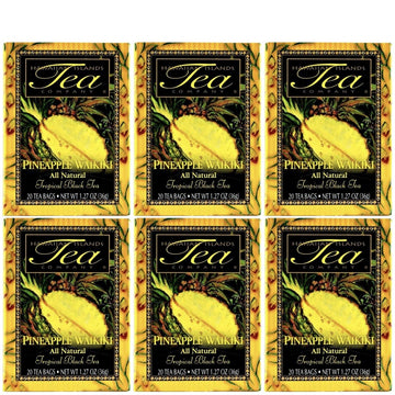 Hawaiian Islands Tea Company Pineapple Waikiki Black Tea, All Natural - 120 Teabags (6 Boxes)