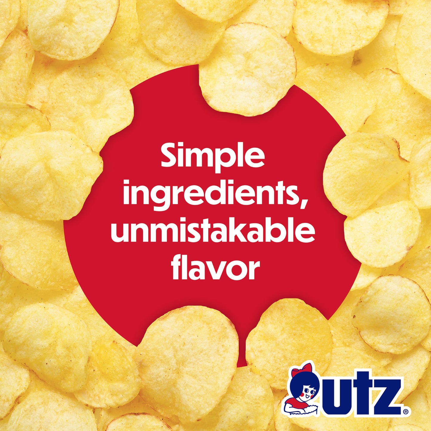 Utz Original Potato Chips, 42 Oz, Crispy, Gluten Free, Cholesterol Free, Trans-Fat Free, 1 Oz Bags, 42 Count