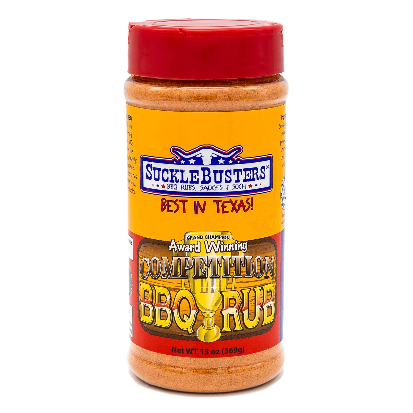 Sucklebusters Competition Bbq Rub: Award-Winning All-Purpose Seasoning, Traditional Bbq Rubs, Gluten-Free, No Msg Shaker (13Oz)