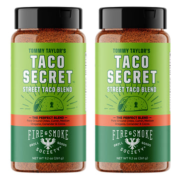 Fire & Smoke Society Taco Secret Taco Seasoning Mix | XL Bottles | Fajita Seasoning Mix, Carnitas, Meat, Mexican Spice Blend | M