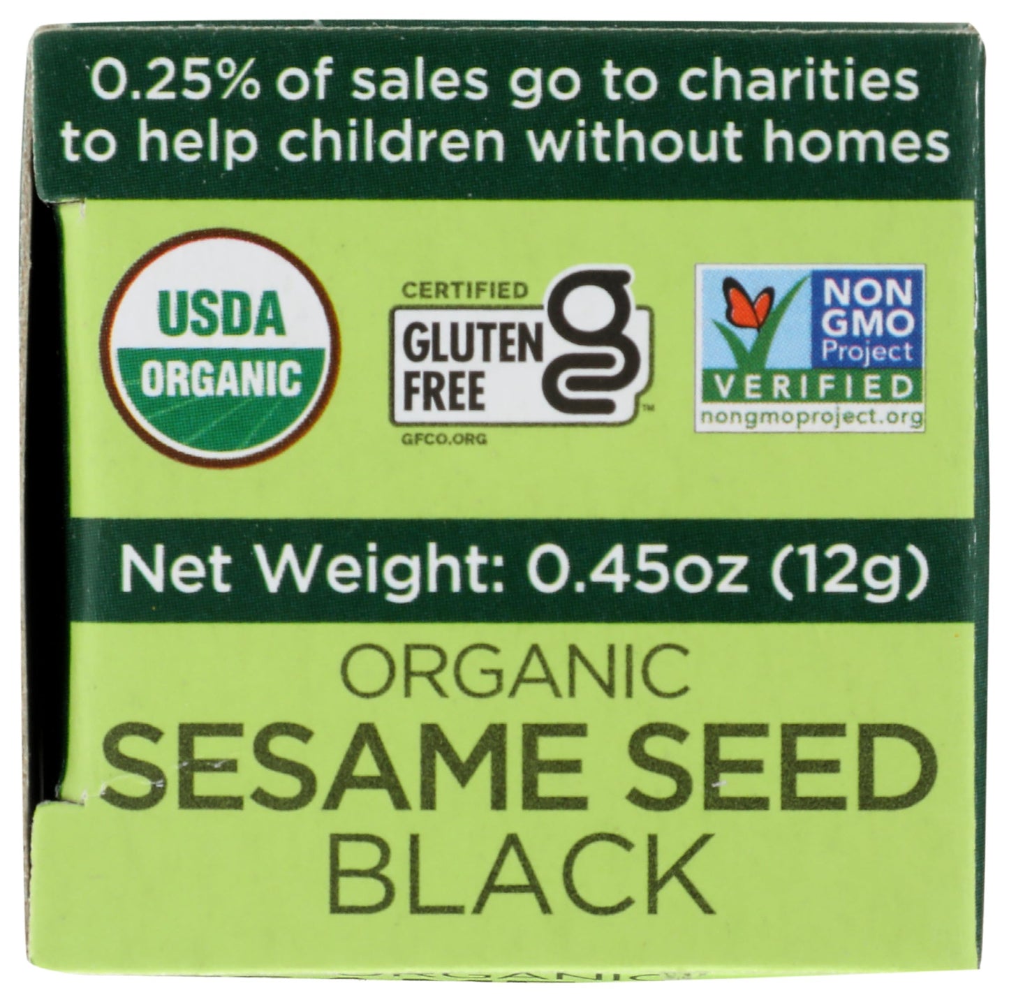 Spicely Organic Sesame Seeds Black Whole 0.45 Ounce Ecobox Certified Gluten Free