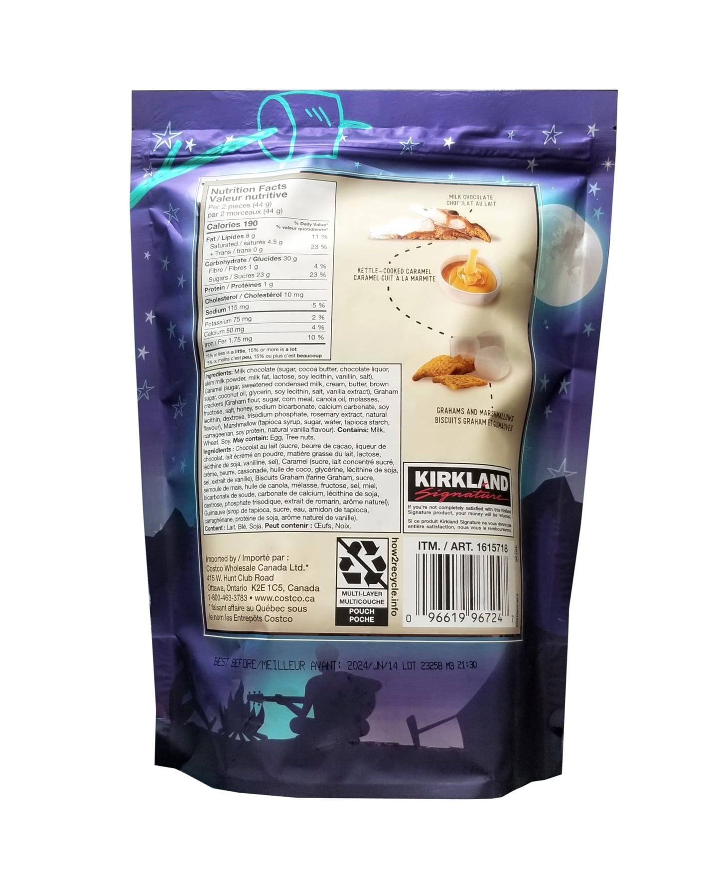 Kirkland Signature S'more Caramel Cluster, Mini Size, 26.3 Ounce - Delicious Snack Treat for Sweet Lovers