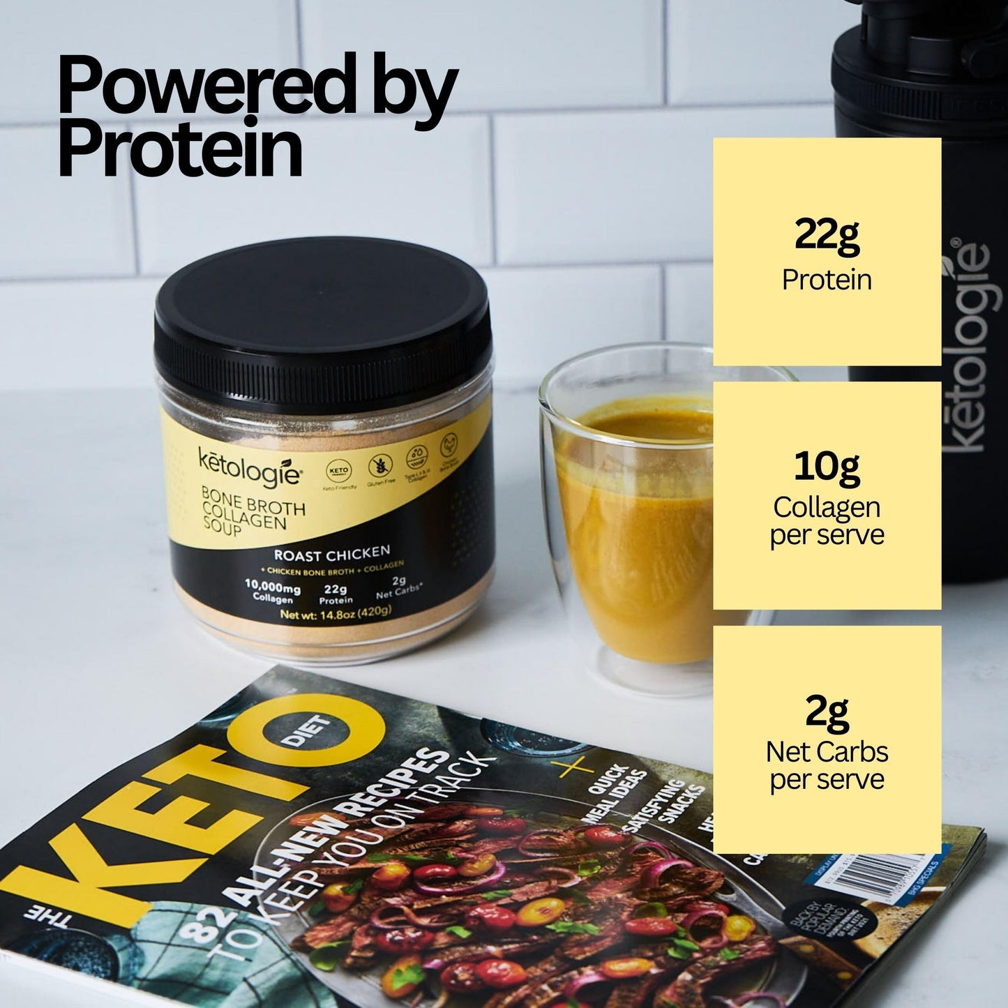 Ketologie Bone Broth Collagen Soup Roast Chicken 420Gr