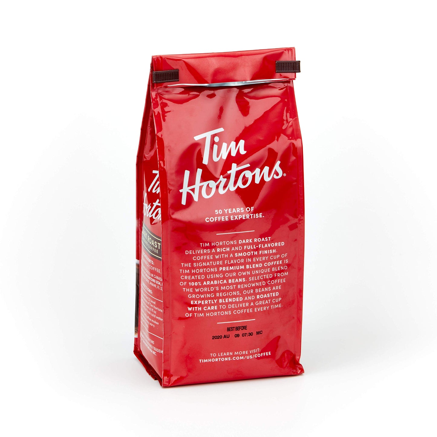 Tim Hortons Dark Roast Ground Coffee, 100% Arabica Beans, 12 Oz (Pack of 6), Rich & Smooth, Red