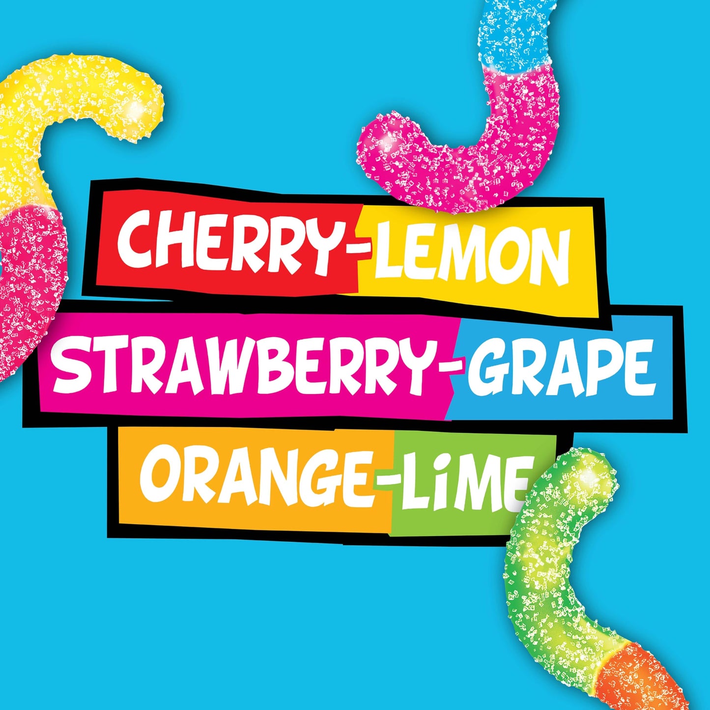 Trolli Sour Brite Crawlers, Candy, Cherry-Lemon, Strawberry-Grape & Orange-Lime, Sweet And Sour, Gummy Worms, 7.2 Oz
