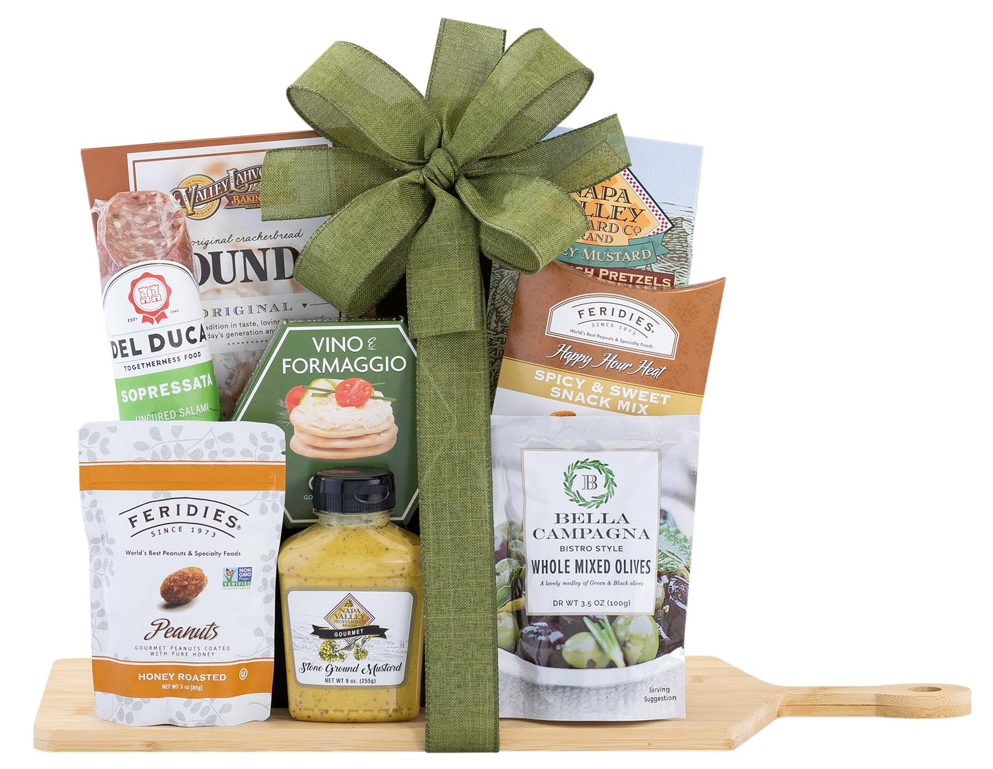 Wine Country Gift Baskets Gourmet Salami and Cheese Gift Set with Bamboo Cutting Board, 6 Pound, Model 512