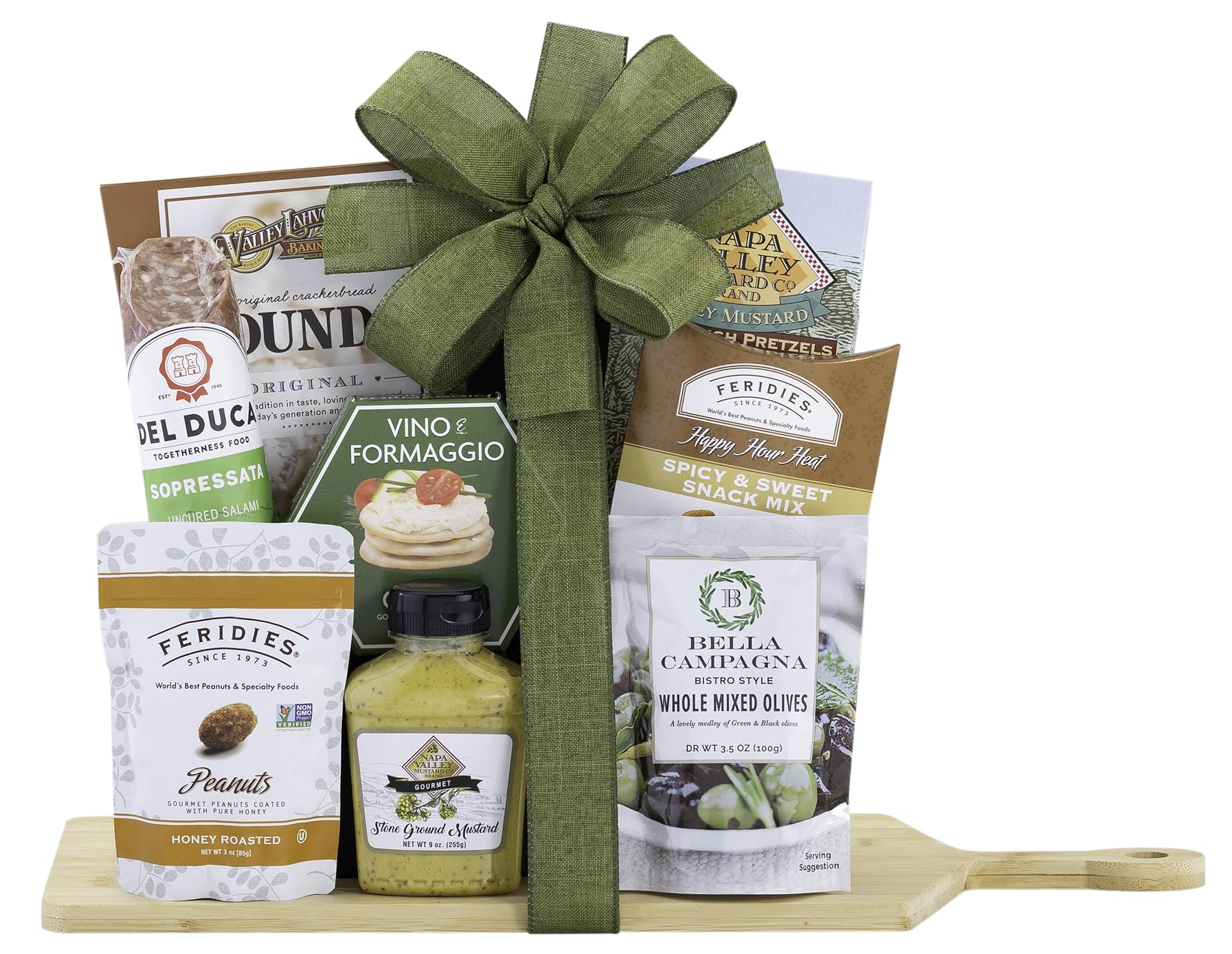 Wine Country Gift Baskets Gourmet Salami and Cheese Gift Set with Bamboo Cutting Board, 6 Pound, Model 512