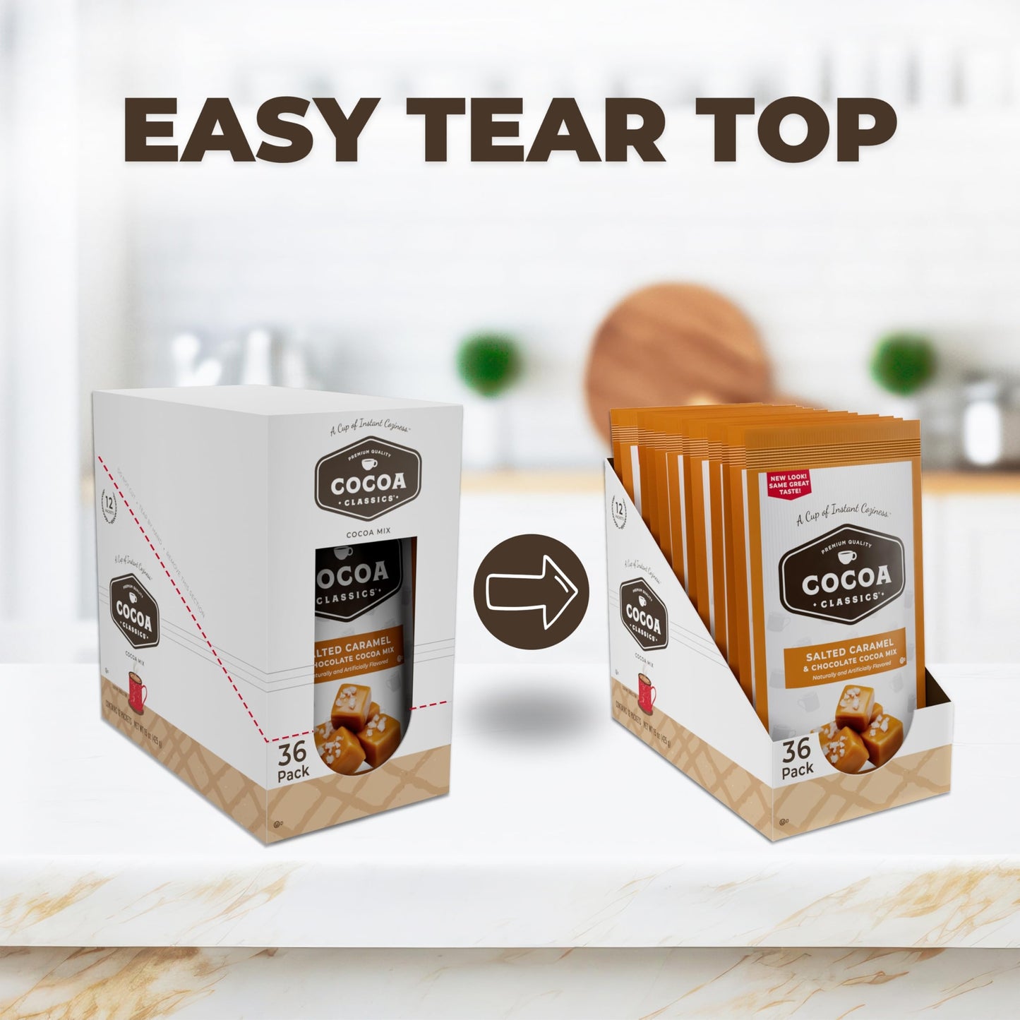 Cocoa Classics Salted Caramel Cocoa Mix, Hot Chocolate, Made With Nonfat Milk, Just Add Hot Water, Make Hot Or Iced Cocoa, Glute