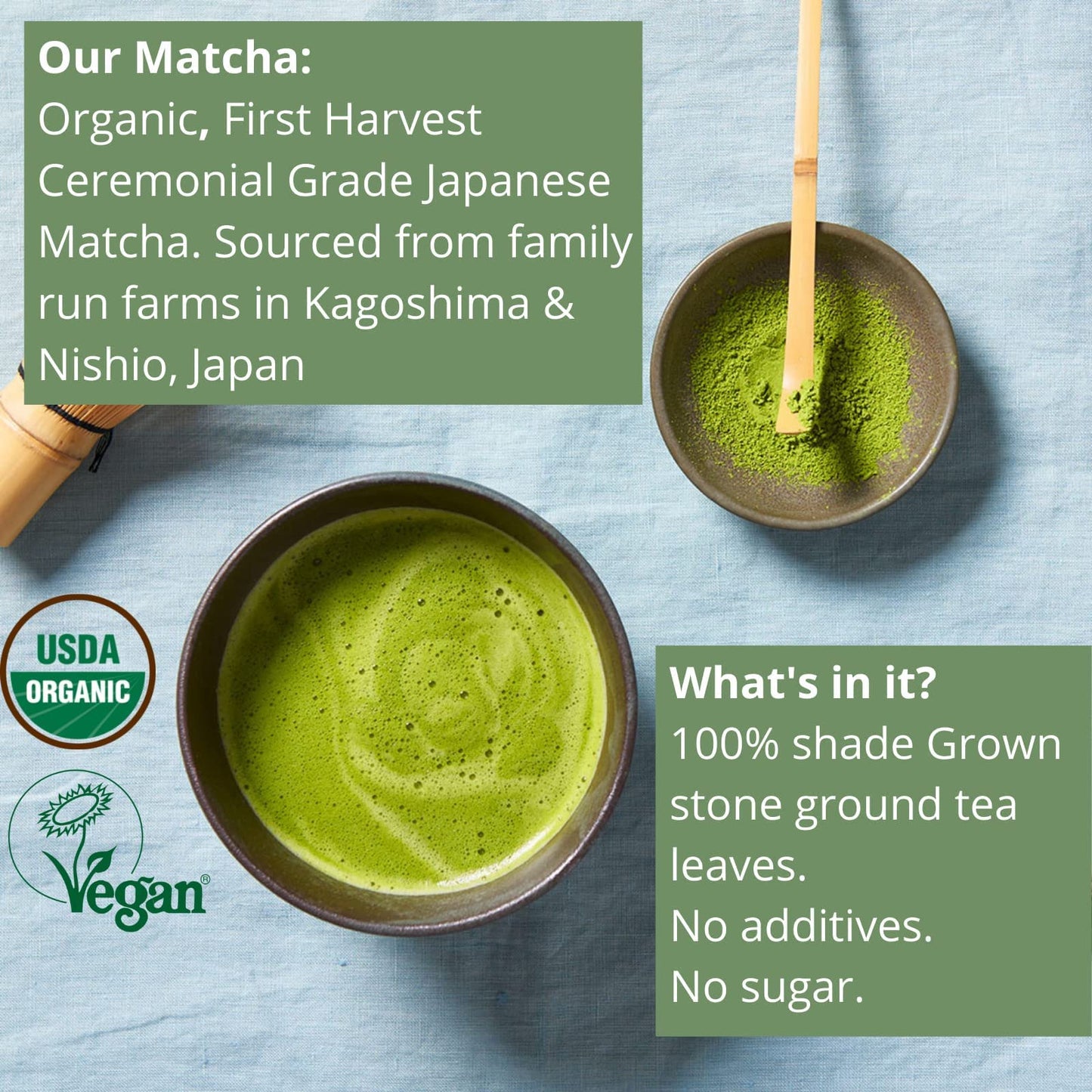 Kenko Tea Matcha Green Powder - USDA Organic, Ceremonial Grade, 1 oz (30 servings), Green