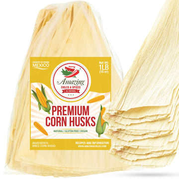 Corn Husks For Tamales 1 LB (16oz) - Natural and Premium Dried Corn Husk Tamale Wrappers | Perfect Hojas Para Tamal for Authenti