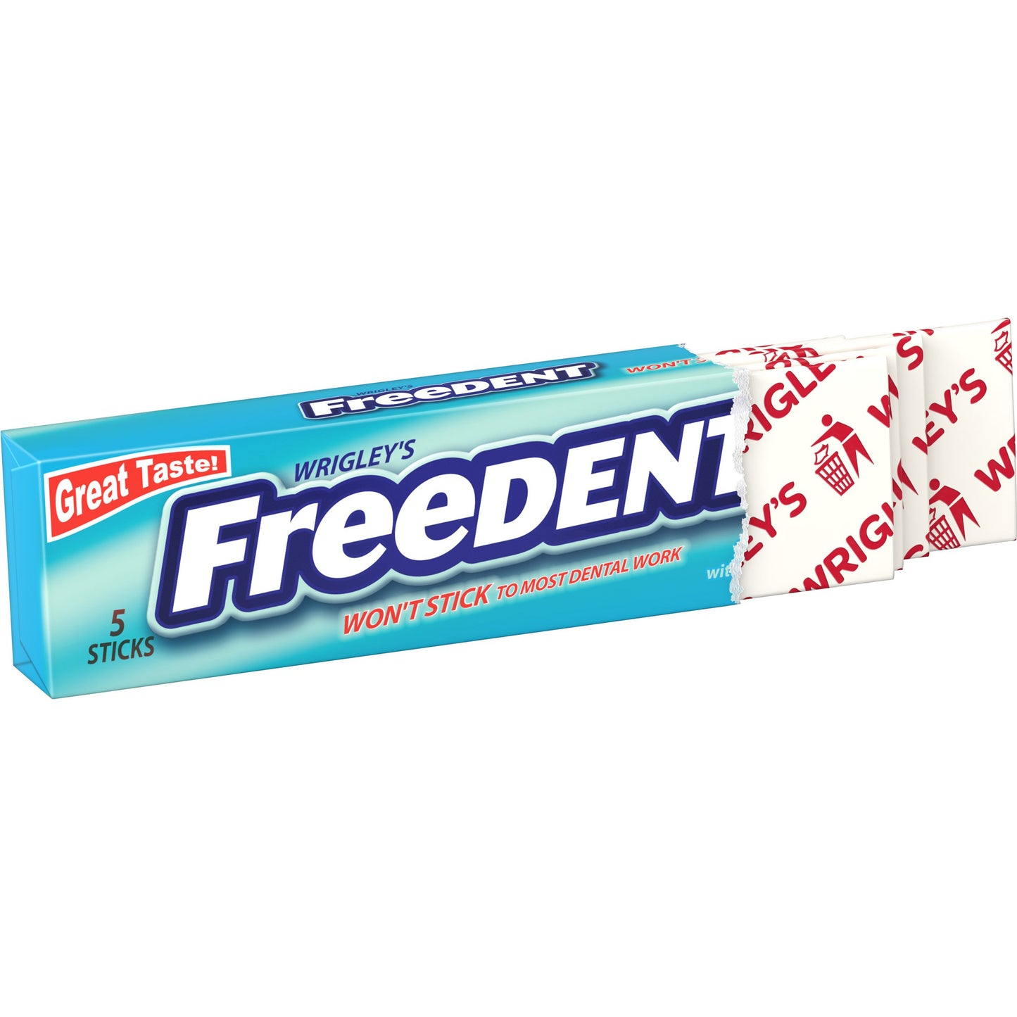 Wrigleys Freedent Spearmint Chewing Gum, 5 Pieces (8 Pack)
