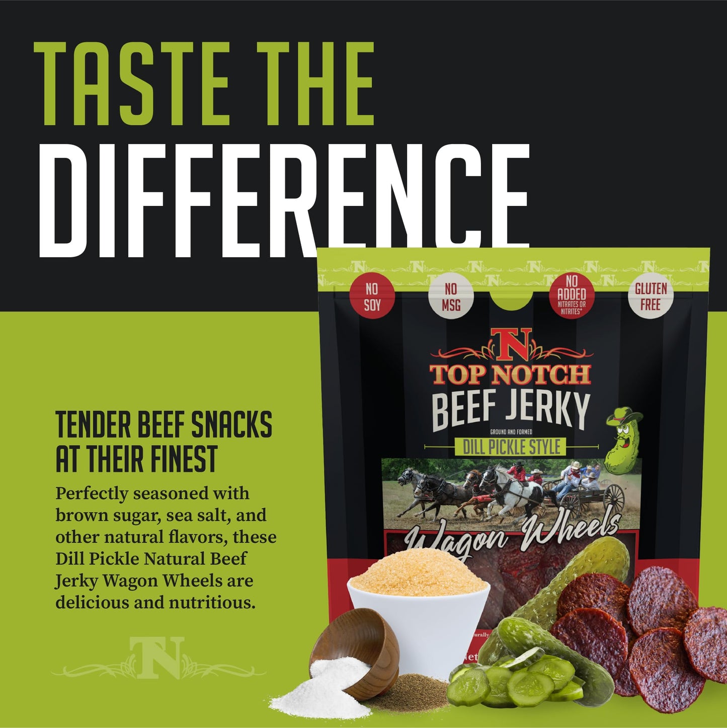 Top Notch Wagon Wheels Jerky - High Protein Snacks For Kids And Adults Made From Locally Raised Beef - Flavorful Rounds Of Premi