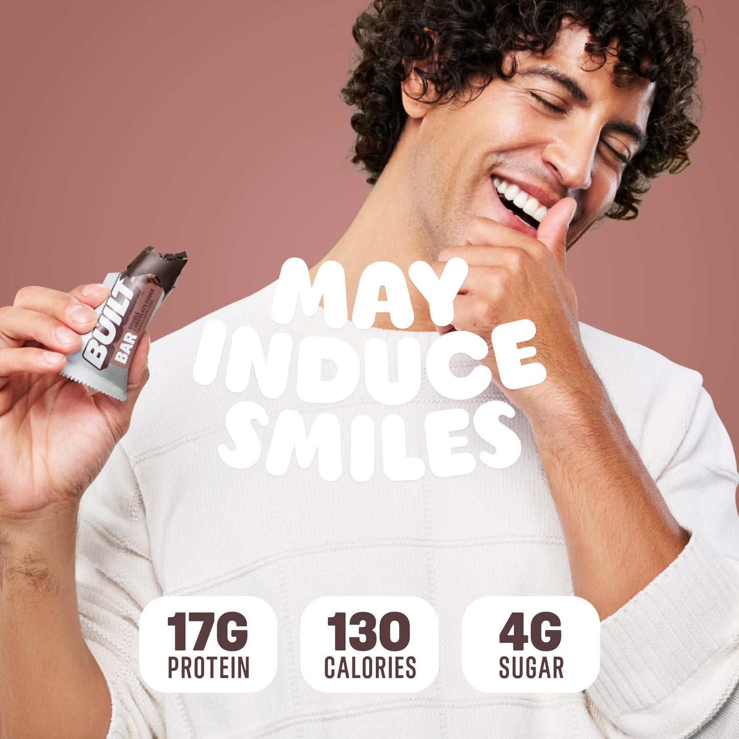 Built Bar, Protein Bars, 17G Protein Snacks, On-The-Go Bars With Only 130 Calories & 4G Sugar, Double Chocolate Fudge, 12 Count