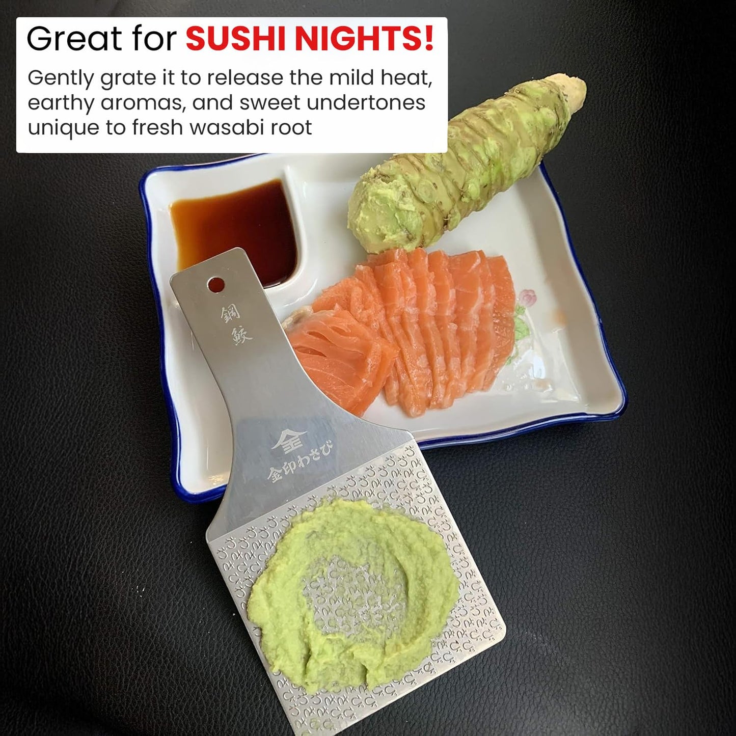 Nordic Catch Fresh Japanese Wasabi Root with Steel Shark Grater - Full Portion - Silver