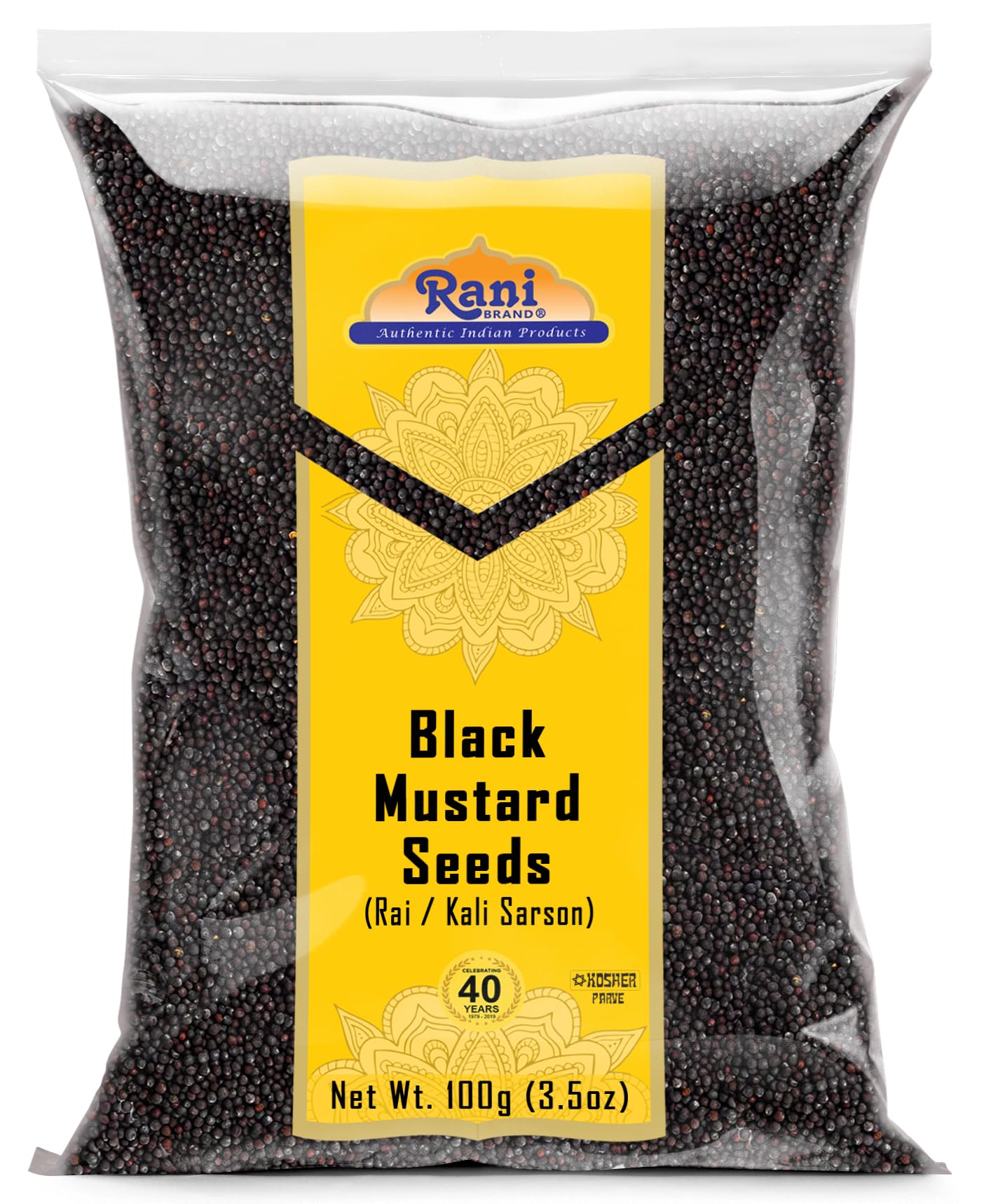 Rani Black Mustard Seeds Whole Spice, Non-GMO, Gluten Friendly, Vegan, 3.5oz (100g)