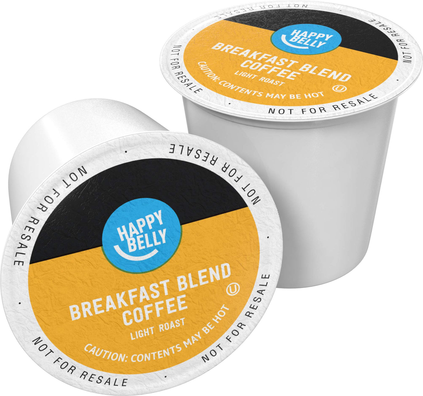 Happy Belly Light Roast Coffee Pods, Breakfast Blend, Compatible with Keurig 2.0, 100 Count