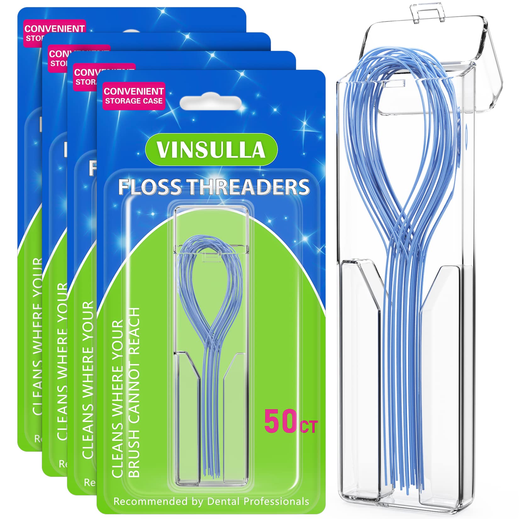 Floss Threaders For Braces, Bridges, And Implants 200 Count (Pack Of 4)