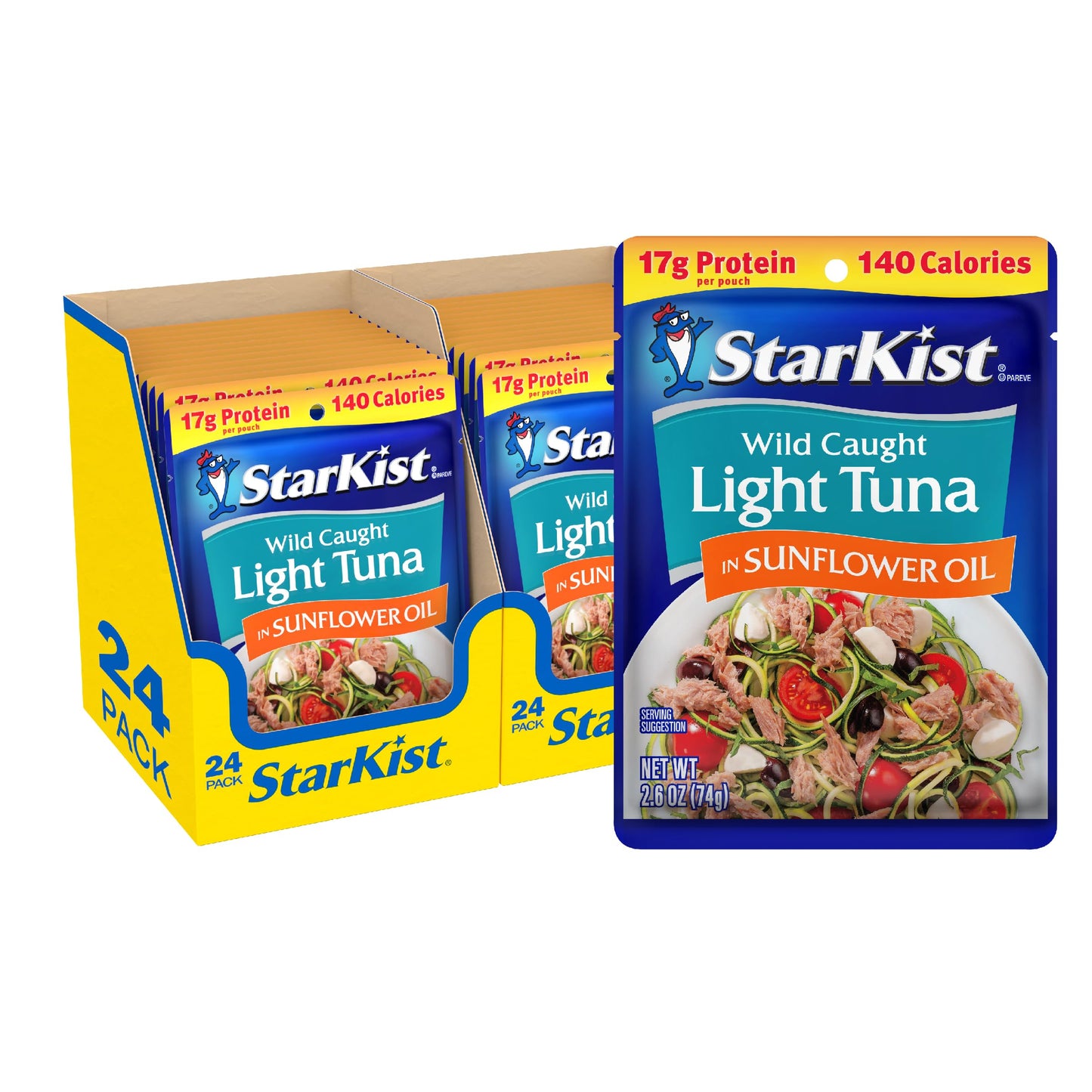 StarKist Chunk Light Tuna in Sunflower Oil, 2.6 Oz, Pack of 24