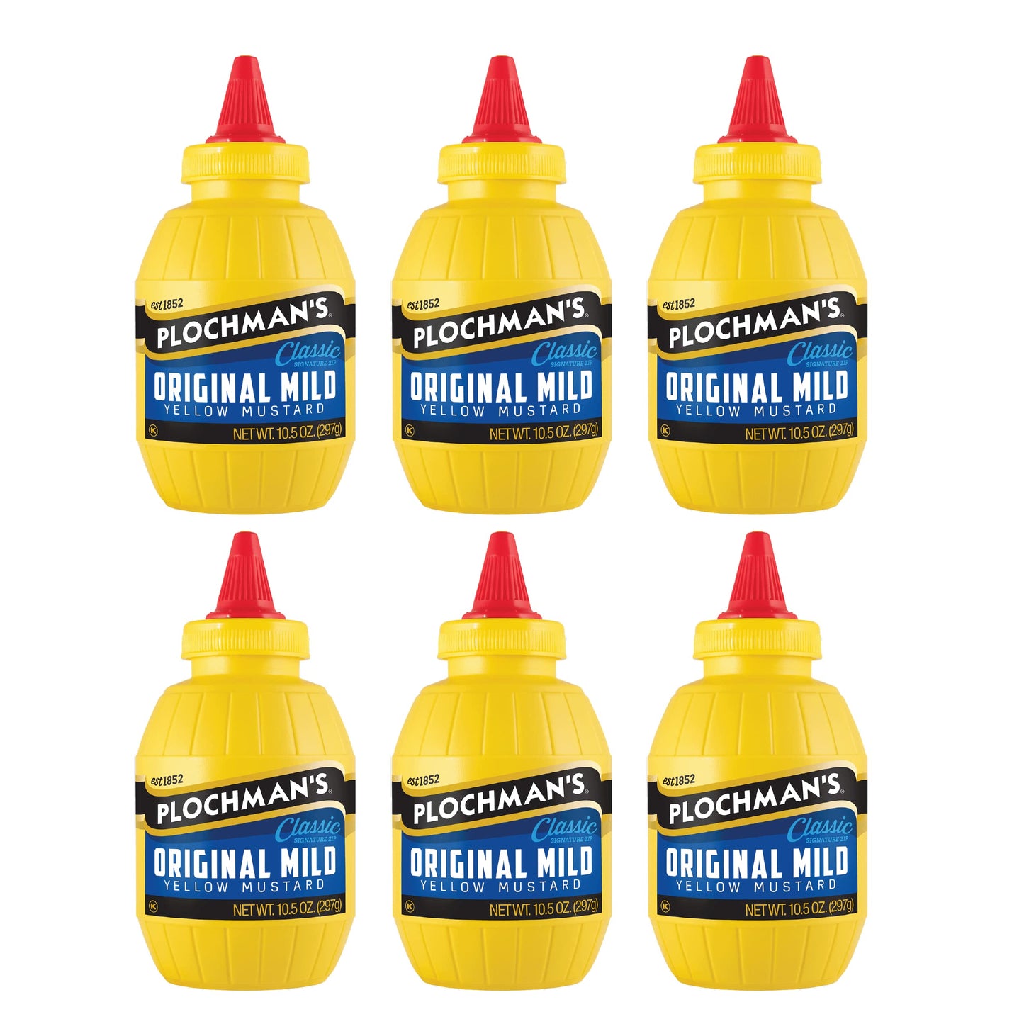 Plochman'S Original Mild Classic Yellow Mustard, 10.5 Oz (6 Pack)