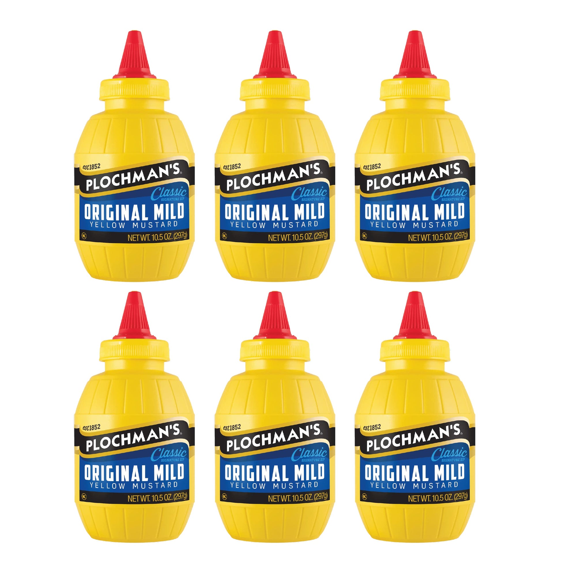 Plochman'S Original Mild Classic Yellow Mustard, 10.5 Oz (6 Pack)