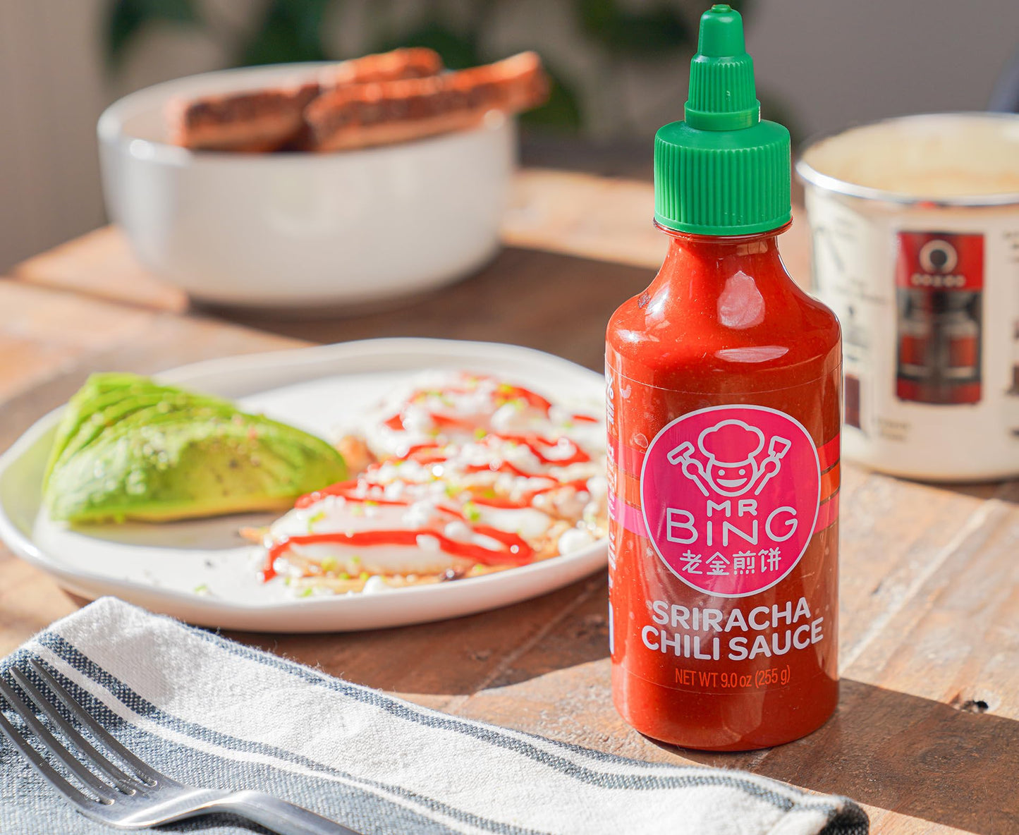 Mr. Bing Sriracha Chili Sauce 18Oz | Made With Thai Chilis From Family Owned Farms | Spicy Bold Flavor Perfect For Sauces, Dips,
