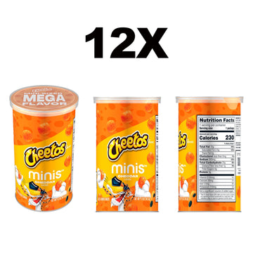 Cheetos Minis Canisters, Cheddar, 1.5 Ounce (Pack Of 12)