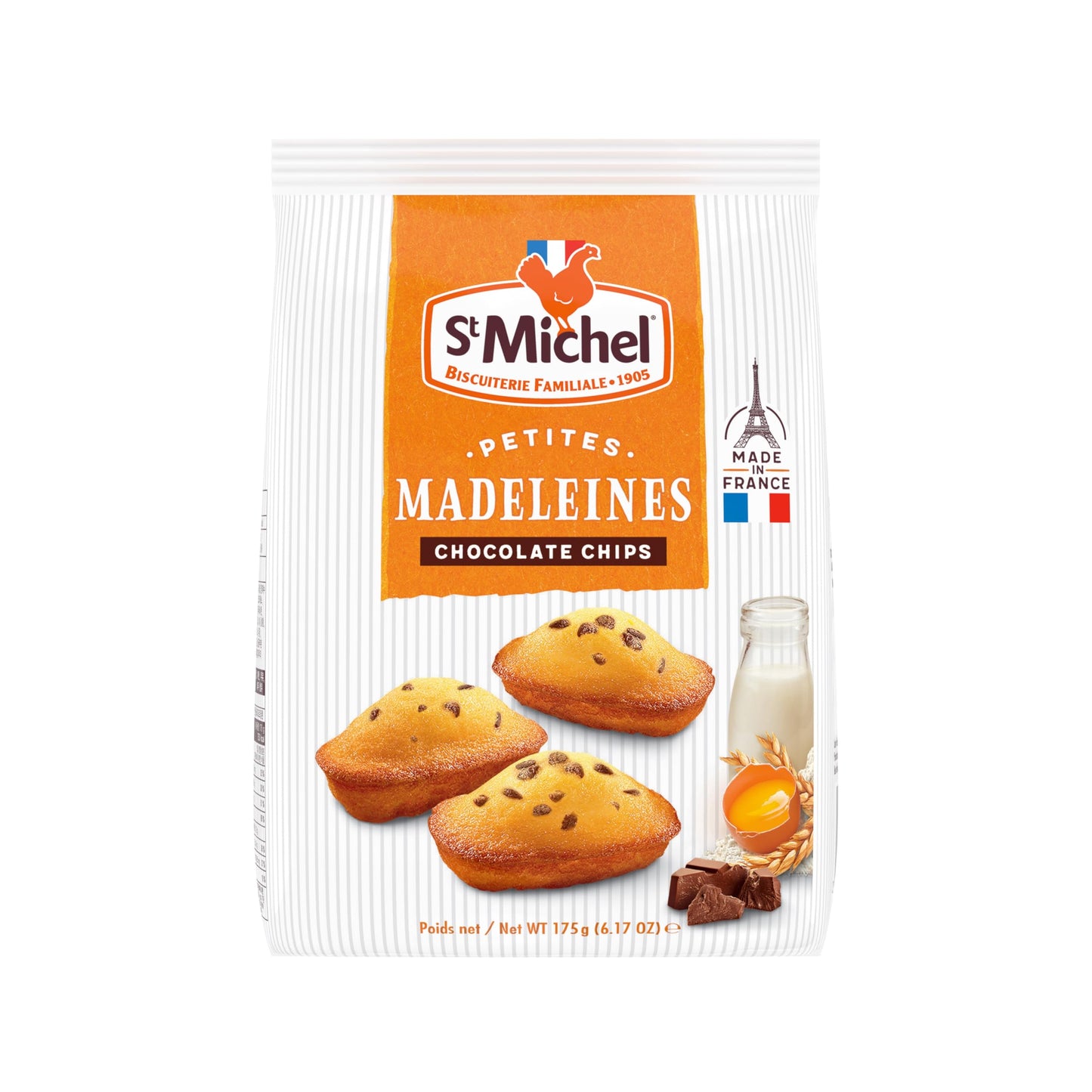 St Michel Madeleines, Chocolate Chip, 6.17 Ounce, Pack of 1, Model 40793