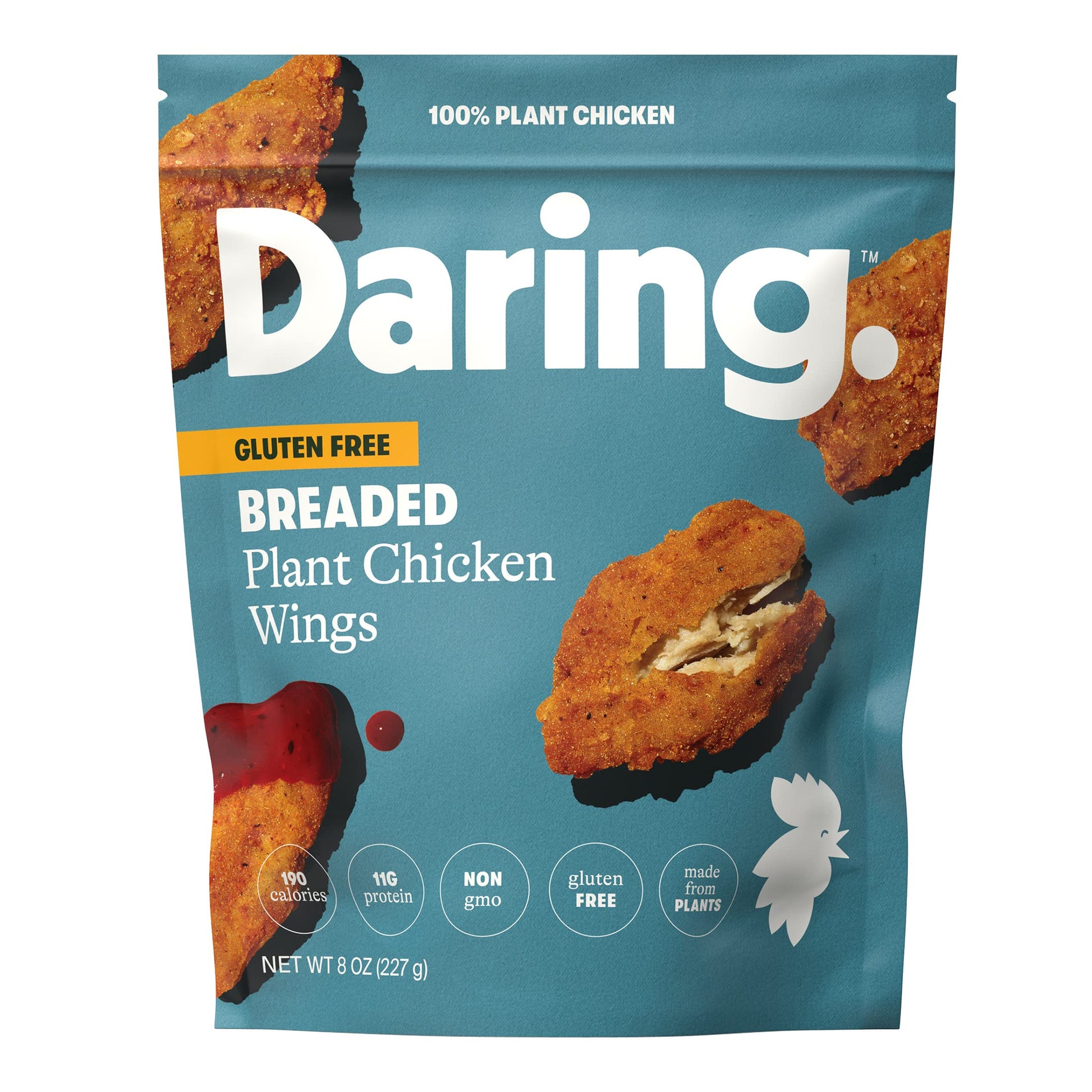 Daring Breaded Plant Chicken Wings, Vegan, 8oz Pouch (Frozen)