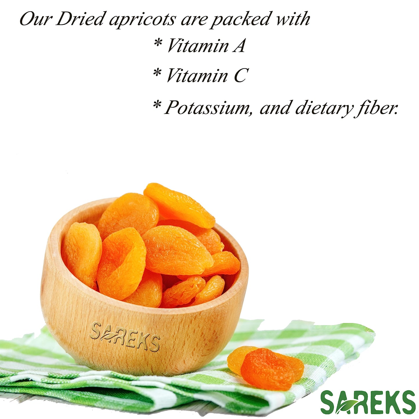 Sareks Premium Dried Apricot 16 Oz In Resealable Bag - Unsweetened, Turkish Dry Apricots, Nutrient-Rich Snack With No Added Suga