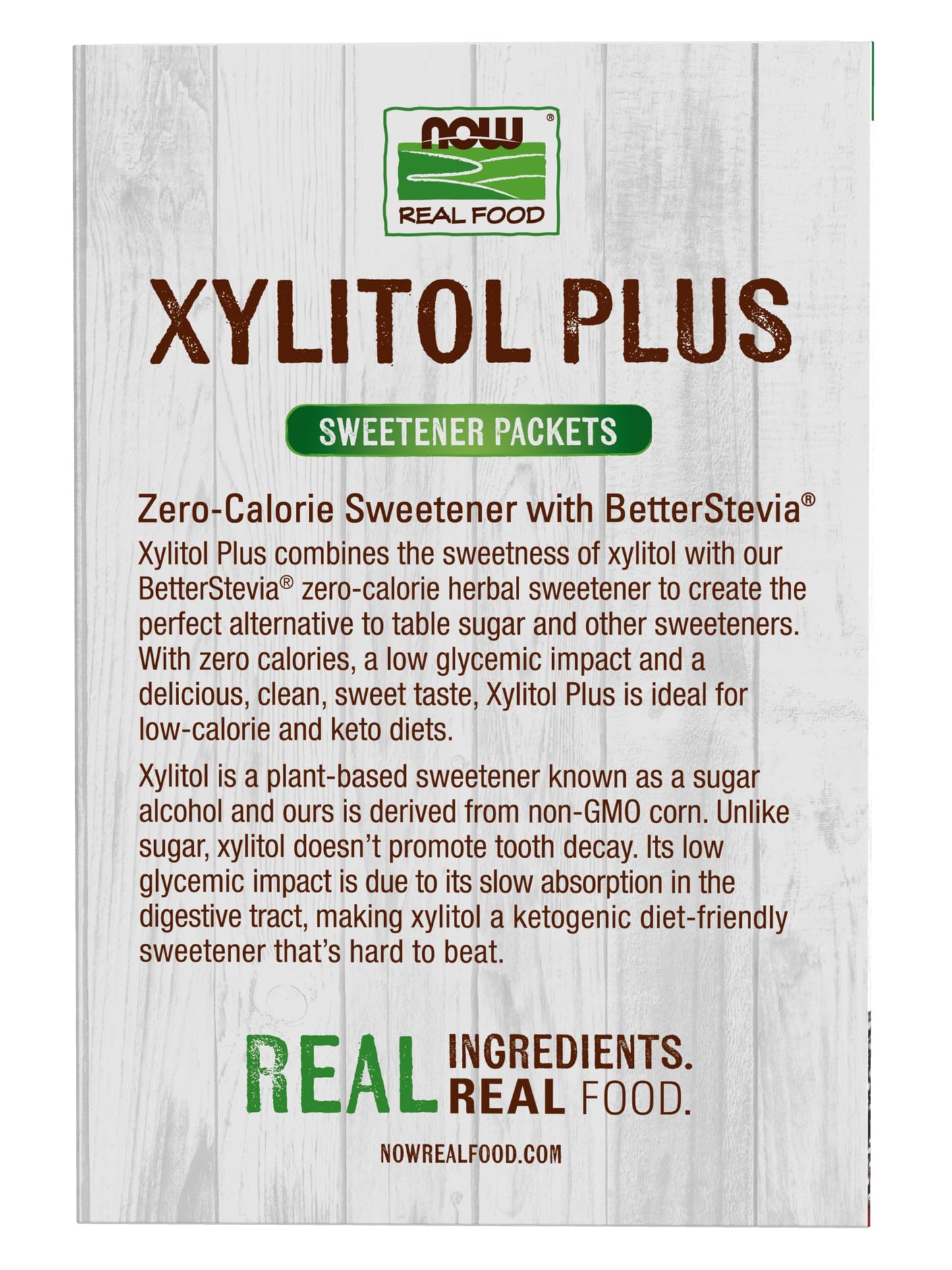 NOW Foods Xylitol Plus Sweetener Packets, Zero Calories, Low Glycemic Impact, 75 Packets, 4.76 Ounce, White