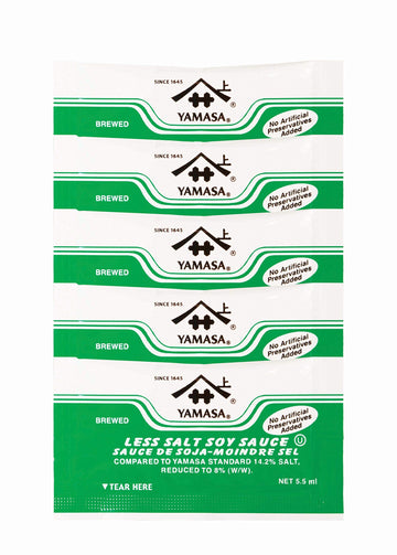 Yamasa Less Salt Soy Sauce Full Flavor Japanese Brewed Soy Sauce Packets With Reduced Sodium 500 5.5Ml Individual Portion Packs