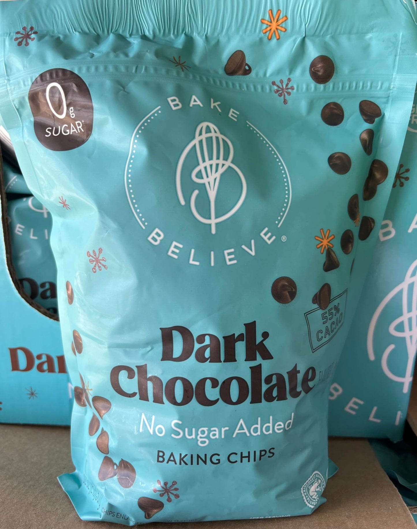 Bake Dark Chocolate Baking Chips, No Sugar Added, Baking Chocolate, 2 lb